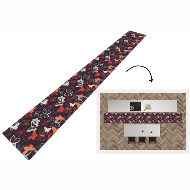 KitchenYeah Keukenloper - Keukenmat - Vlinders - Patronen - Abstract - Keuken vloerkleed multicolor