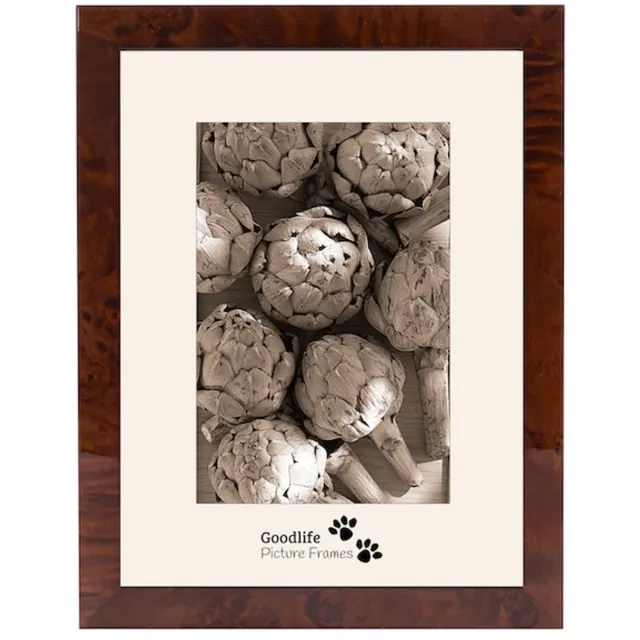 Goodlife Picture Frames Fotolijst Nancy Wortelnoot 10x15 Anti-reflectie glas - 20 mm breed profiel - Goodlife Picture Frames Bruin