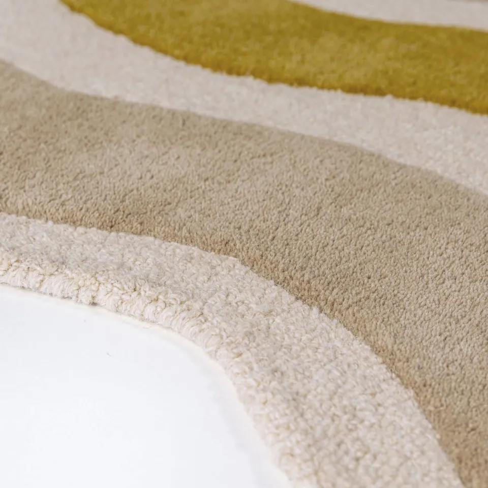 Flair Rugs Cascade Wool Scallop wollen vloerkleed beige, foto 3