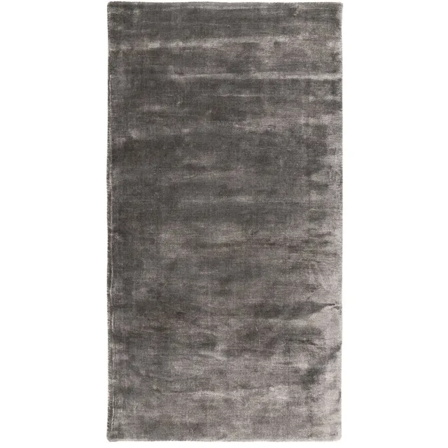 Padiro stijlvol laagpolig vloerkleed 120 x 170 cm - donkergrijs - modern effen ontwerp - van viscose en katoen