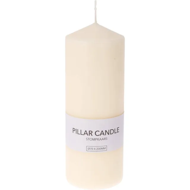 Home&Styling collections Cilindervormige kaars van paraffine, Ø 7 x 20 cm wit