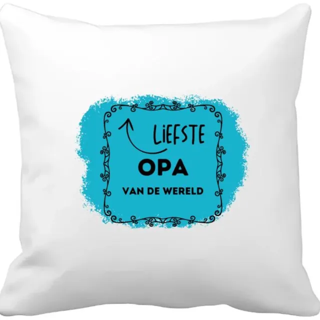 Akyol liefste opa van de wereld Kussen hoes - Opa - de liefste opa - verjaardag - cadeautje voor opa - opa artikelen - kado - geschenk - 40 bij 40 cm multicolor