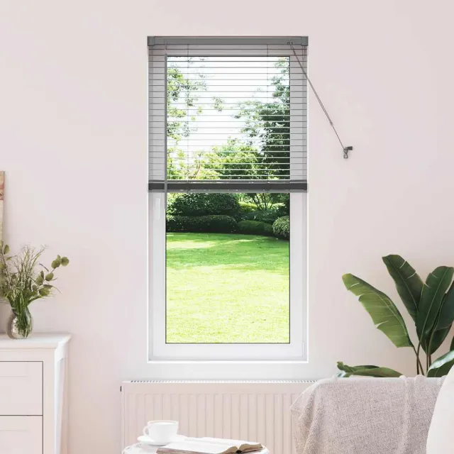 vidaXL Venetiaanse jaloezie Donkergrijs 130 x 65 cm 25 mm Aluminium