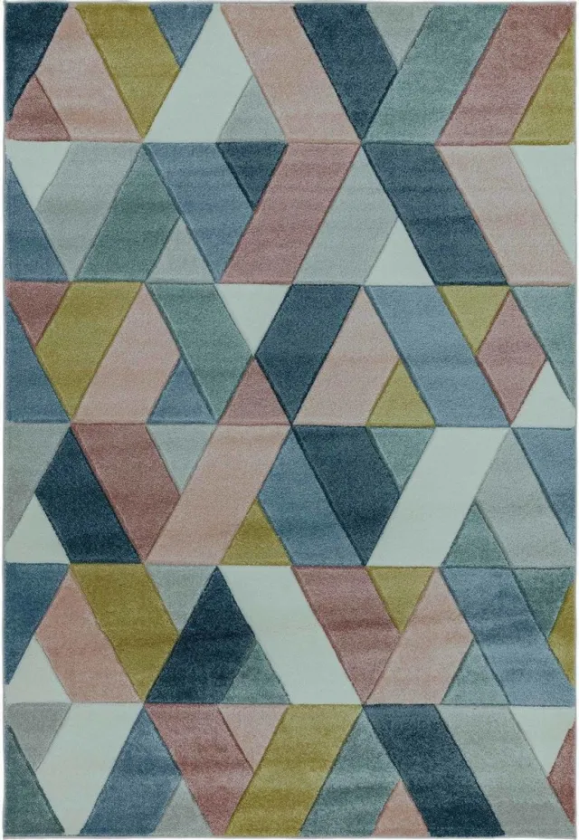 Eazy Living Easy Living - Sketch-Rhombus-Multi Vloerkleed - 160x230 - Rechthoek - Laagpolig Tapijt - Modern - Meerkleurig
