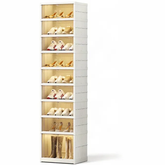 Happiq Schoenenrek - Voor Entree of Slaapkamer - Magnetische Deur - Wit Plastic
