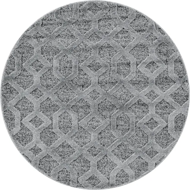 Ayyildiz Rond scandinavisch vloerkleed - Pitea Tile Grijs Ø 160cm