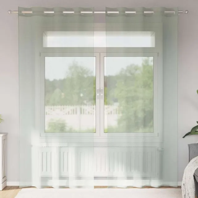vidaXL Gordijnen voile met doorvoertules 2 st 140x245 cm lichtgrijs grijs