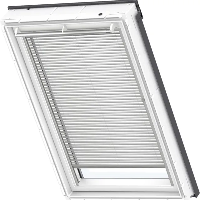VELUX Jaloezie (PAL) voor VELUX Dakramen MK04, Zilveren Kozijn, Handbediend, Wit White