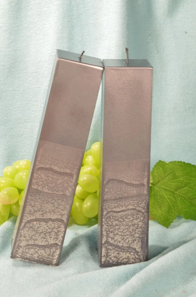 MilaNNE Candles by Milanne Kwadrant - Mat Grijs - 22 cm - 2 Stuks
