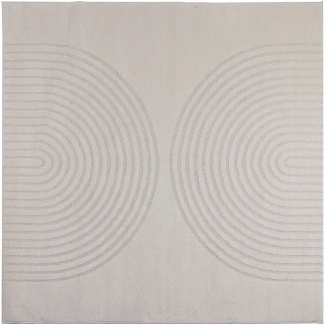 vidaXL Binnen - kleed - GALATI - Crèmekleurig - 240 - x - 240 - cm - Polyester