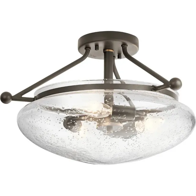 Kichler LED Plafondlamp Belle | 3X E14 Max 40W | Dimbaar | Olde Bronze Geen