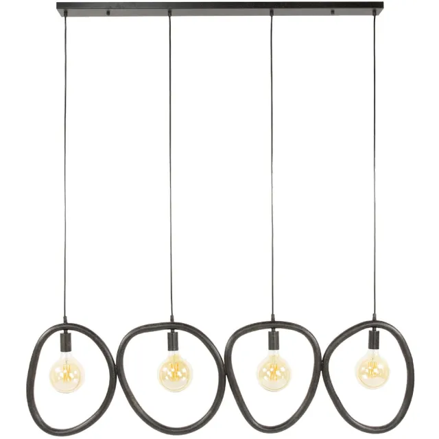 Nest of Nora Hanglamp Sola - 4-lichts rond - Zwart Donkergrijs