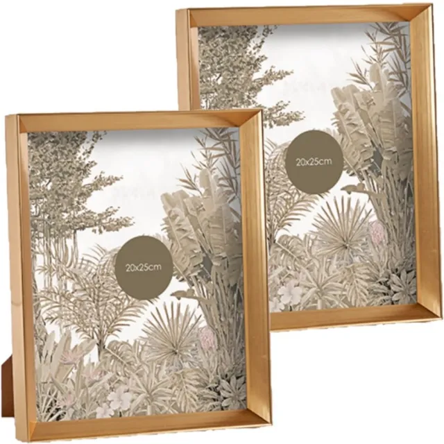 Arte r Fotolijstje - 2x stuks - goud - kunststof - voor foto van 20 x 25 cm - fotolijst Goudkleurig