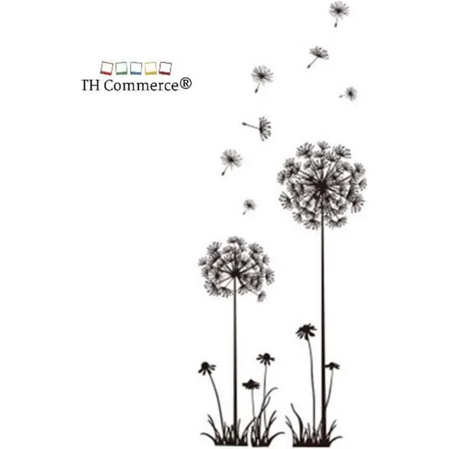 TH Commerce Muursticker Paardenbloem Pisbloem zwart huiskamer hal slaapkamer TH Commerce 1175