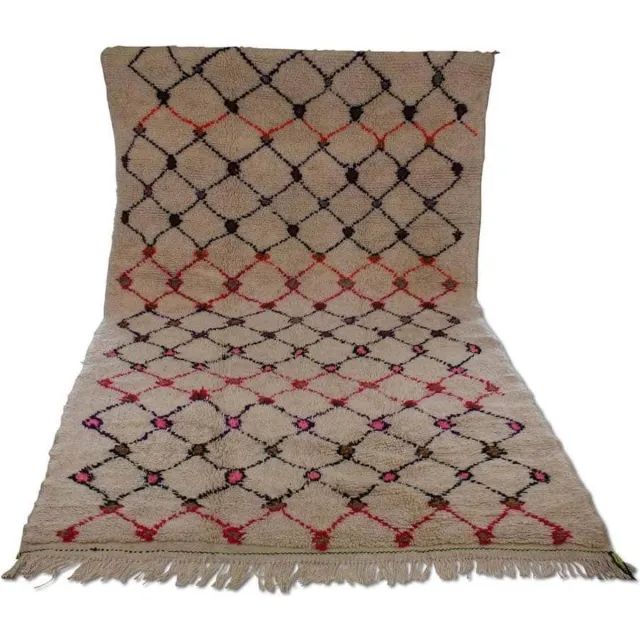 Safaary Marokkaanse Vloerkleed Berber Beni Ouarain 245 x 150cm Gebroken wit