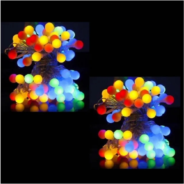 GelldG 2 Stuks - Lichterketens voor binnen - Batterij aangedreven bolvormige lampjes - Kunststof - 3 meter 20 LED - Geschikt voor bruiloft, kerst, tuin, kamer, balkon, camping en feestdecoratie