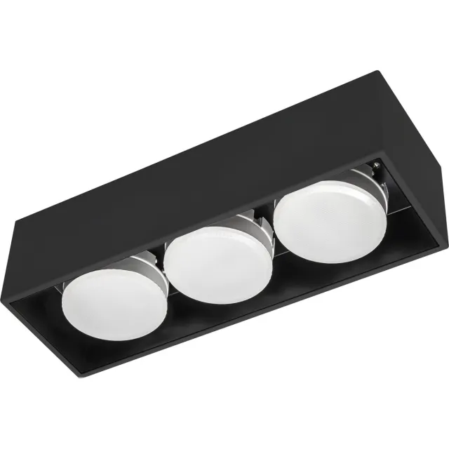 LED's light by Shada Cube Plafonniere met 3 lichtpunten - Draaibaar licht - Staal - 30 x 8 cm - GX53 - Zwart - Plafonnieres - Plafoniere slaapkamer - Plafondlamp - Plafondlampen - Badkamerlamp - Plafond lamp