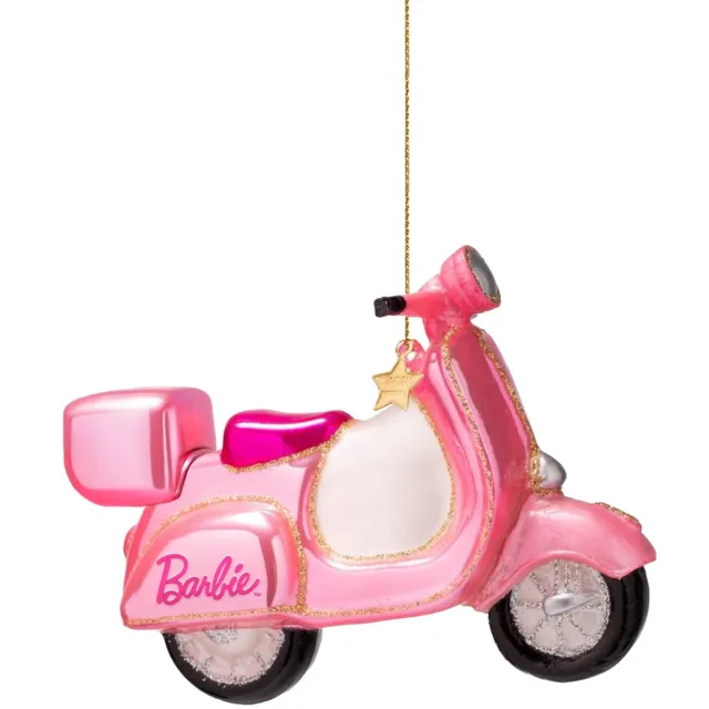Vondels kerstornament Barbie scooter roze