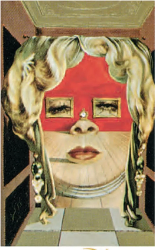 Catch Projecten Mini kunstposter - Salvador Dalì - Face of Mae West - 24x30 cm Multicolor