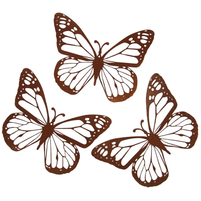UNUS Tuinsteker vlinder 3er set roestlook tuindecoratie Bruin