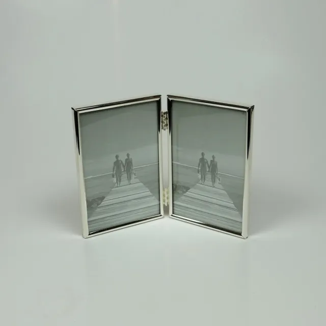 Alle lijsten AL - Fotolijst - Zilver - Bol - 2-luik staand 15 x 20 cm