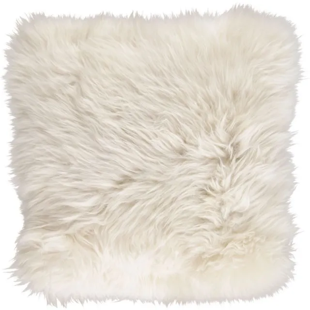 Sheepskin House Langharig Schapenvacht Kussen - 35x35 cm linen