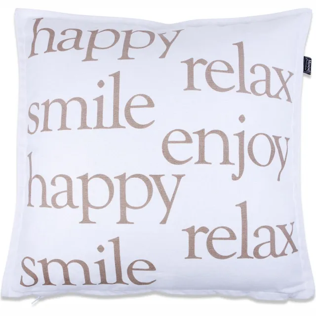 In The Mood Sierkussen PRINT HAPPY ivoor Wit