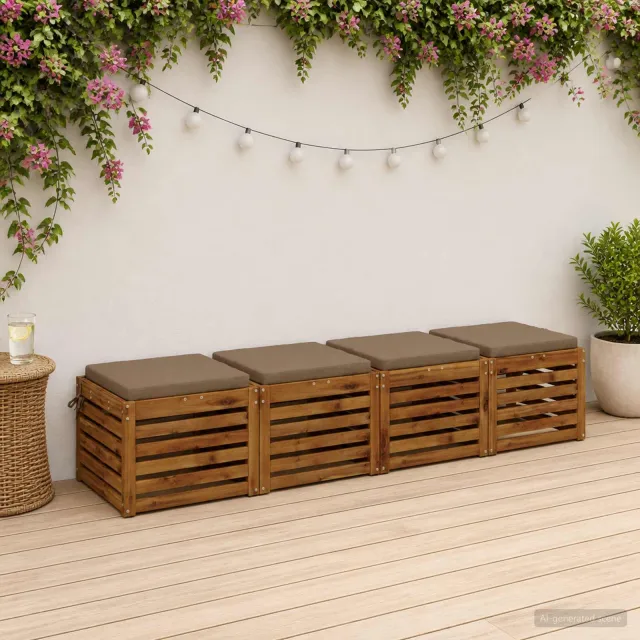 vidaXL Zitkussens SOEST 4 st 100% Polyester Taupe 40 x 40 x 5 cm