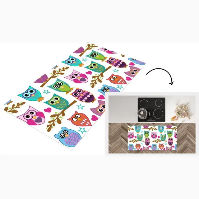 KitchenYeah Keukenloper - Loper keuken - Design - Uilen - Dieren - Keukenloper vinyl multicolor, foto 7