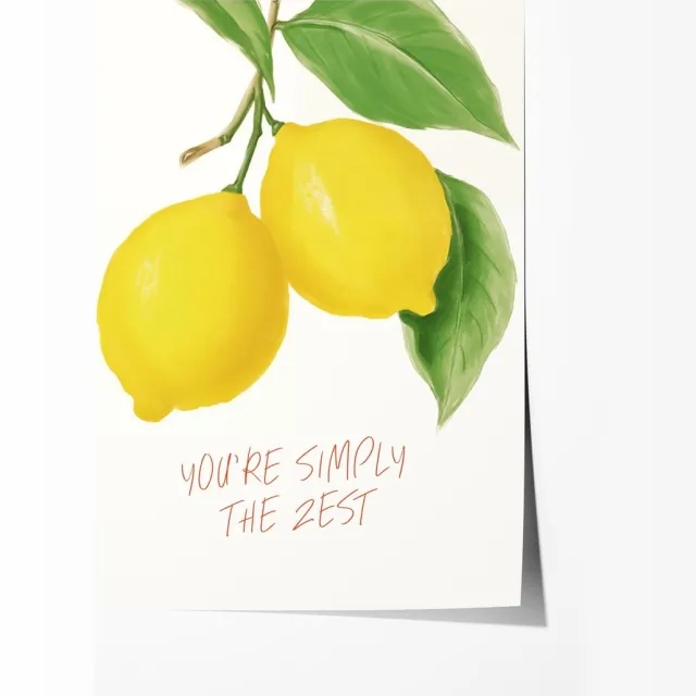 Simply the Zest Citroenposter - Poster 50x70 cm - Sfeervolle Wanddecoratie voor Woonkamer & Slaapkamer - Premium papier - zonder lijst Multicolor