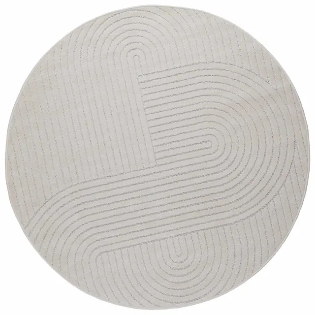 vidaXL Binnen- - en - buitenkleed - PALMERAS - Crème - Ø - 160 - CM - Polyester