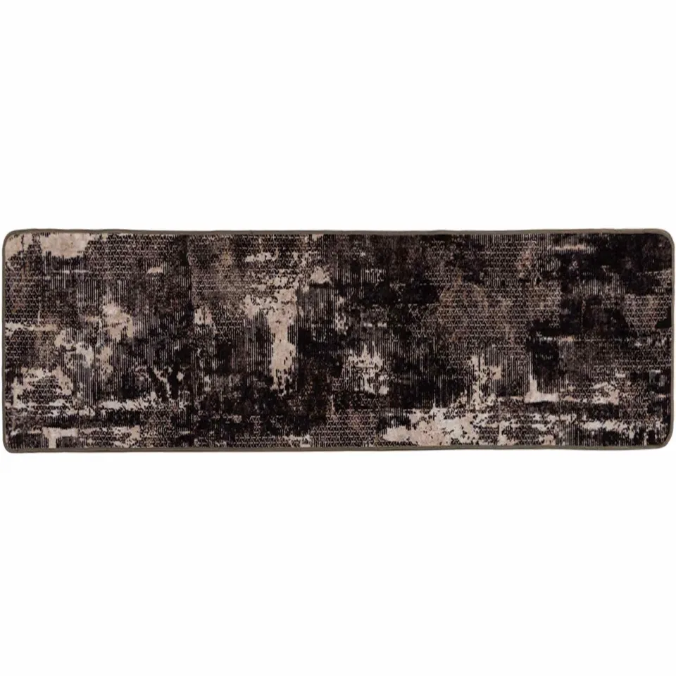 vidaXL Vloerkleedloper MARSA Zwart en Wit 50 x 150 cm Polyester en PVC