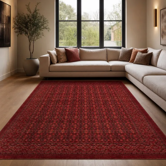 Muratap Artline Oosters Vintage Vloerkleed Herat Rood Wollook- 240x340 CM