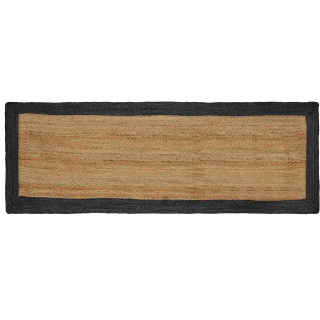 vidaXL Gebied Tapijt Donkergrijs en Natuurlijk 80 x 200 cm Jute