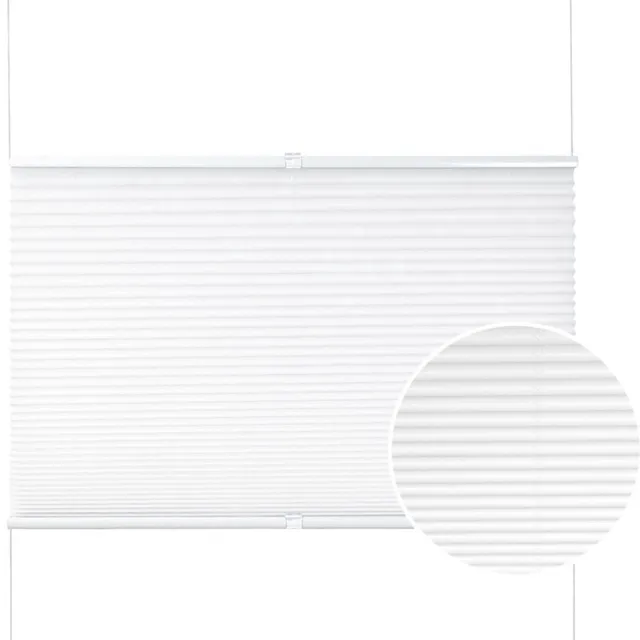Saphly Gordijnenset 65x220cm Wit - Verduisterend, Rolgordijn en Zonder boren - Voor Woonkamer, Slaapkamer en Privacy