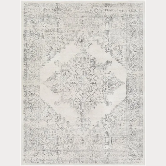 Surya Ceren vloerkleed vintage oosters grijs wit
