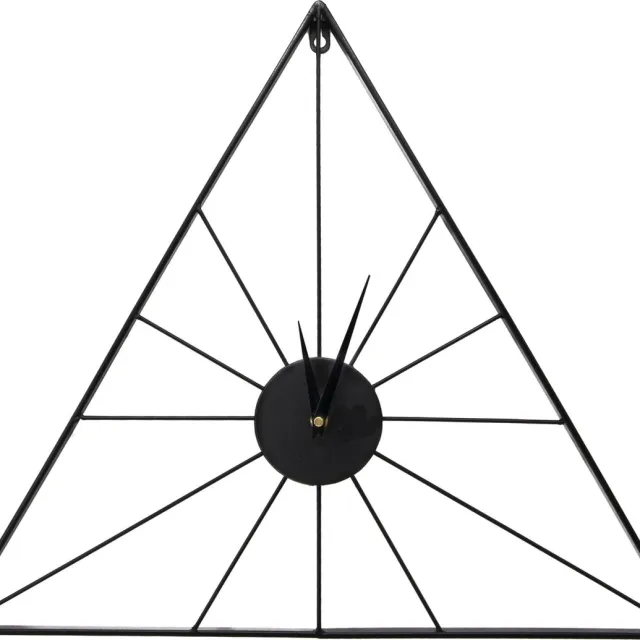 Art for the Home Klok Zwarte Driehoek - Cijferloos - 50x58cm - Zwart