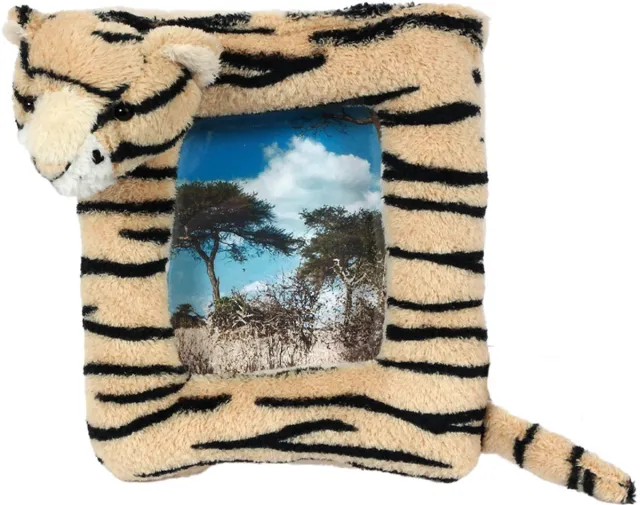 PIA Soft Toys Babypluche Tijger foto kader - 14 cm Bruin