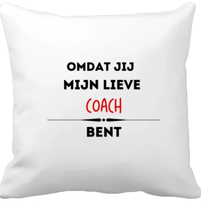 Akyol omdat jij mijn lieve coach bent Kussen hoes - Coach - de liefste coach - sport - verjaardag - cadeautje voor coach - kado - geschenk - 40 bij 40 cm Multicolor