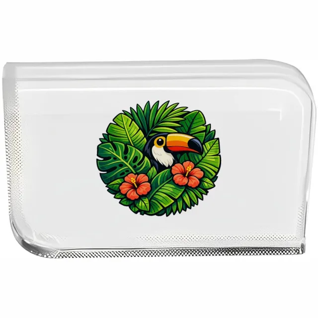Mr Cadeautjes Fotokristal trofee 15 x 10 - design Tropische bladeren met toekan | cadeau Wit