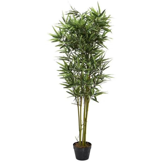 HOME DECO FACTORY Kunstplant Bamboe 135 cm – Groene Bamboeplant van Kunststof – Voor Binnen