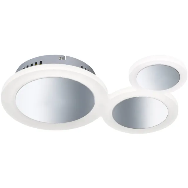 Wofi LED plafondspot lamp ronde woonkamer eetkamer verlichting chroom design armatuur DIMMABLE WOFI 9650.03.01.7001 zilver
