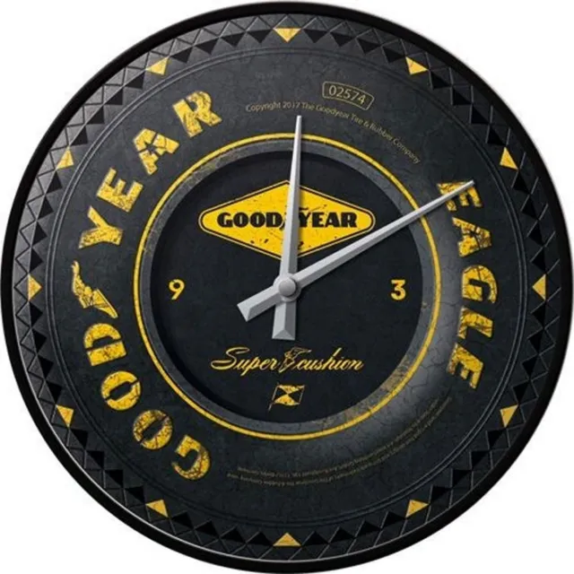 Nostalgic Art Merchandising Wandklok Goodyear Tires Eagle Wiel zwart