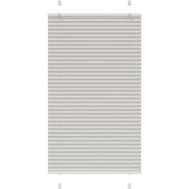 vidaXL Plissé - rolgordijn - 80x100 - cm - stofbreedte - 79,4 - cm - polyester lichtgrijs