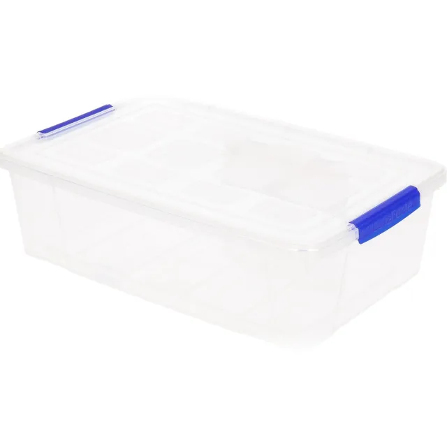 PLASTICFORTE Opbergbox met deksel - 5x - 2 liter - transparant - kunststof - opbergkist
