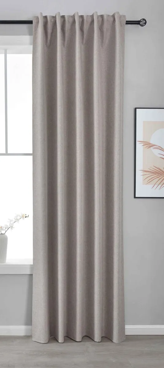 Ibenzoa Verduisteringsgordijn 245x140 cm Taupe met Multiband voor Optimale Privacy