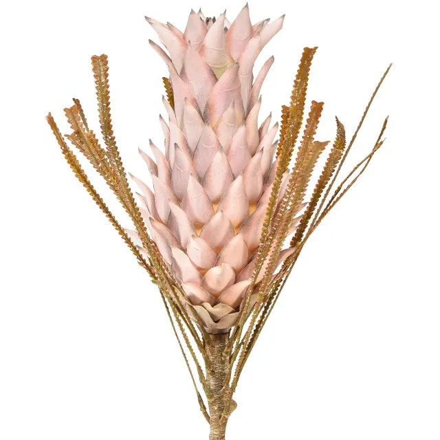 Viana Exotische kunstbloem roze grote ananasbloesem 74cm