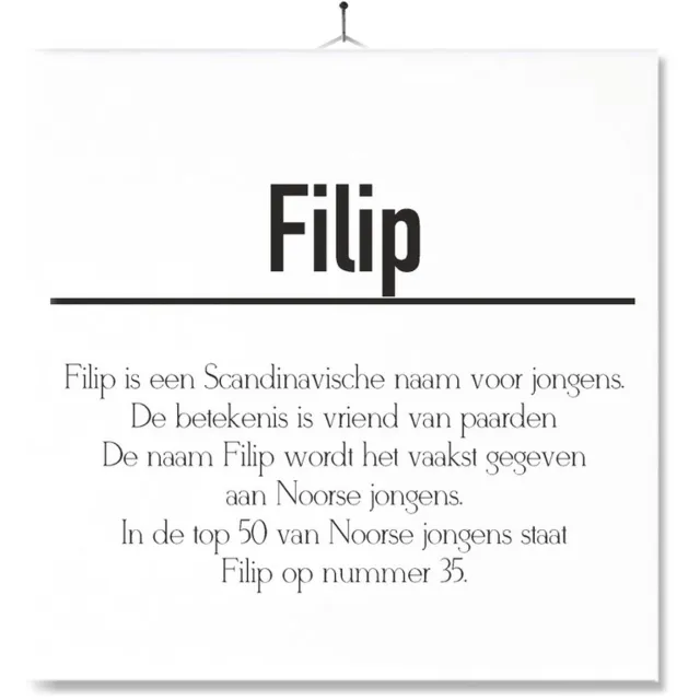 MC Living Tegel Met Opdruk | Betekenis | Kado | Cadeau | Met Naam - Filip Multi-Color
