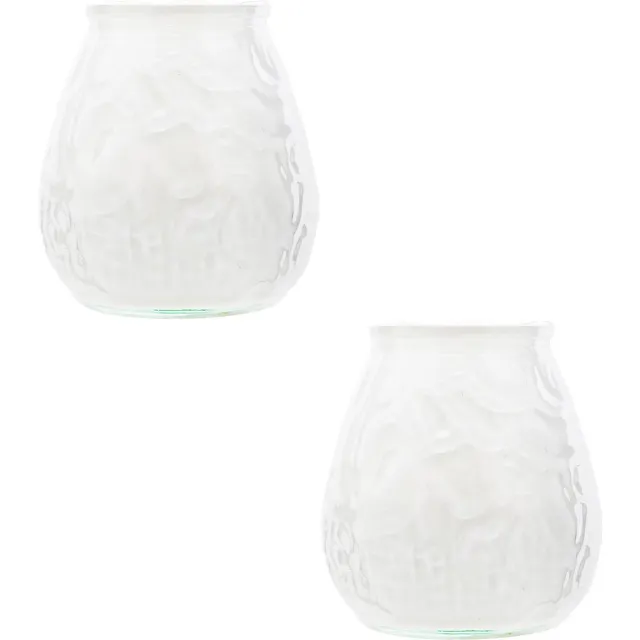 Cosy & Trendy 2x Witte lowboy tafelkaarsen 10 cm 40 branduren - Kaars in glazen houder - Horeca/tafel/bistro kaarsen - Tafeldecoratie - Tuinkaarsen