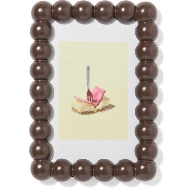 HEMA Fotolijst 10x15cm hout bolletjes, donkerbruin